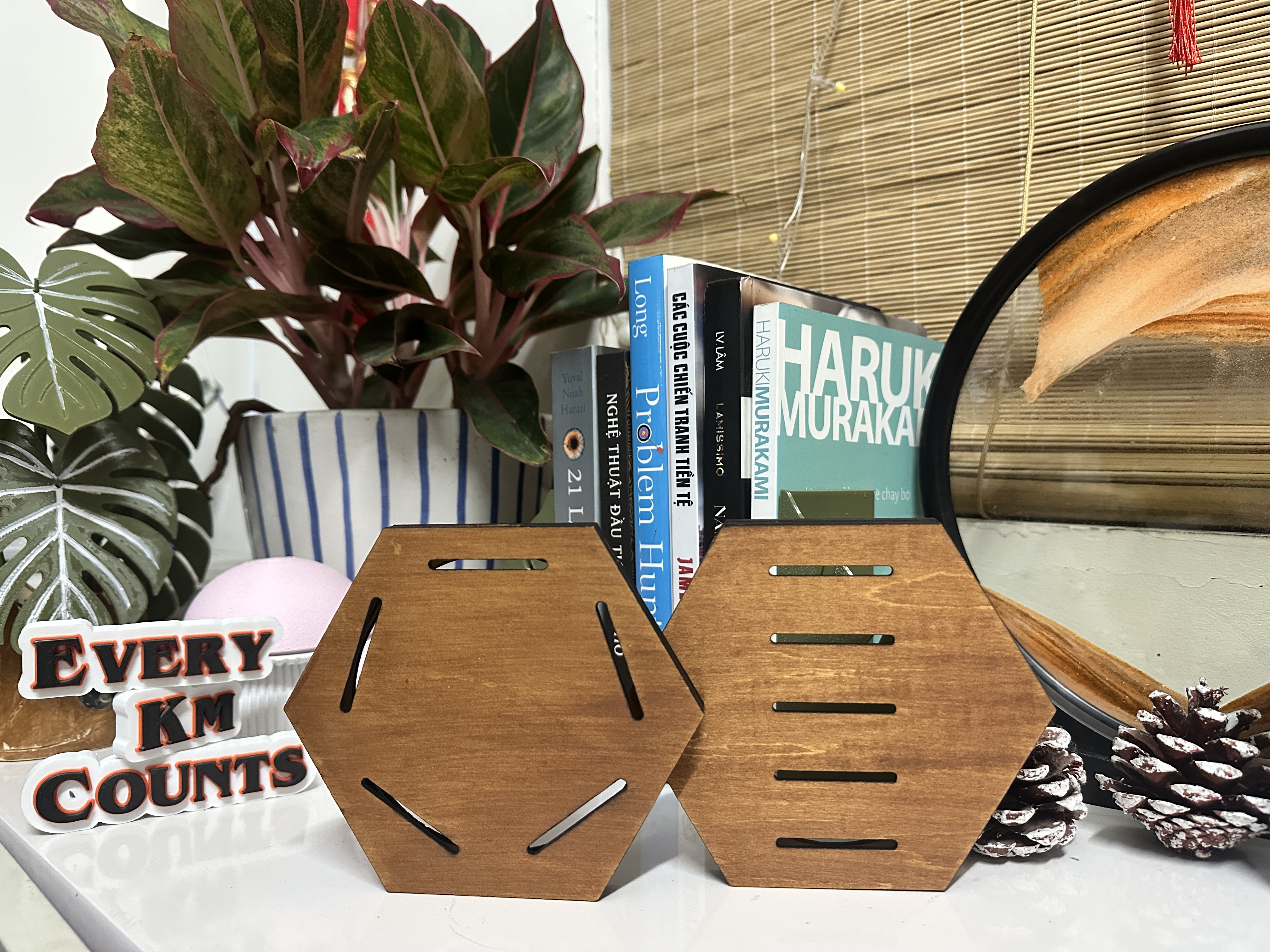 Wooden Hexagon Medal Display